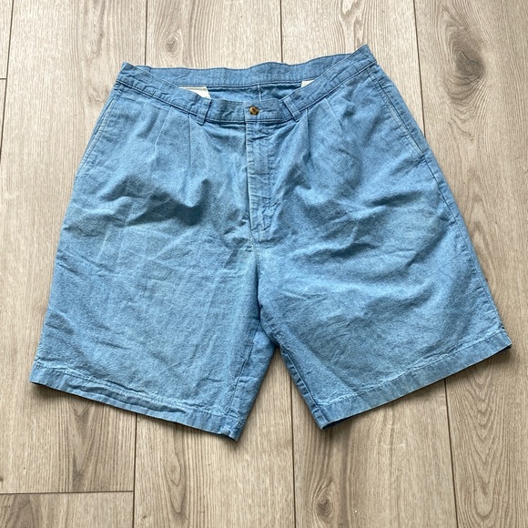 Vintage Abercrombie & Fitch Shorts Country Clothes Blue Chambray Baggy Men’s 36 - Picture 4 of 11